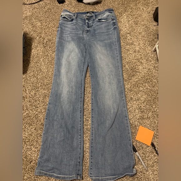 Judy Blue Light Blue Flare Jeans - Picture 1 of 5